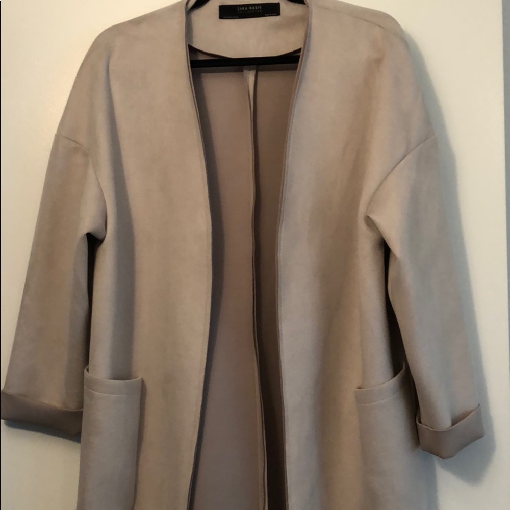 Zara cream suede coat